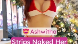 ASHWITHA Strips Her Red Bikini and Jiggles Her Huge Boobs