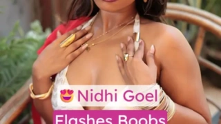 Famous Influencer Nidhi Goel Bikini Strap Slip Flashes Boobs And Tease Round Ass