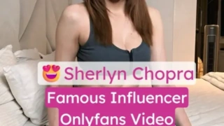 Famous Influencer Sherlyn Chopra Slowly Strips Topless Teasing Her Huge Boobs on Onlyfans