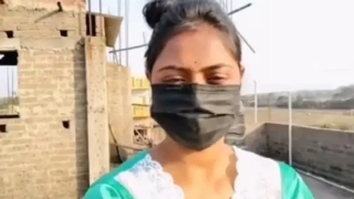 Indian Wife Stripping Dress Exposing Big Boobs and a Pussy Sex toy Outdoor