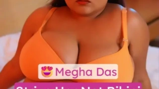Megha Das Strips Black Net Bikini and Shows her Full Nude Melons